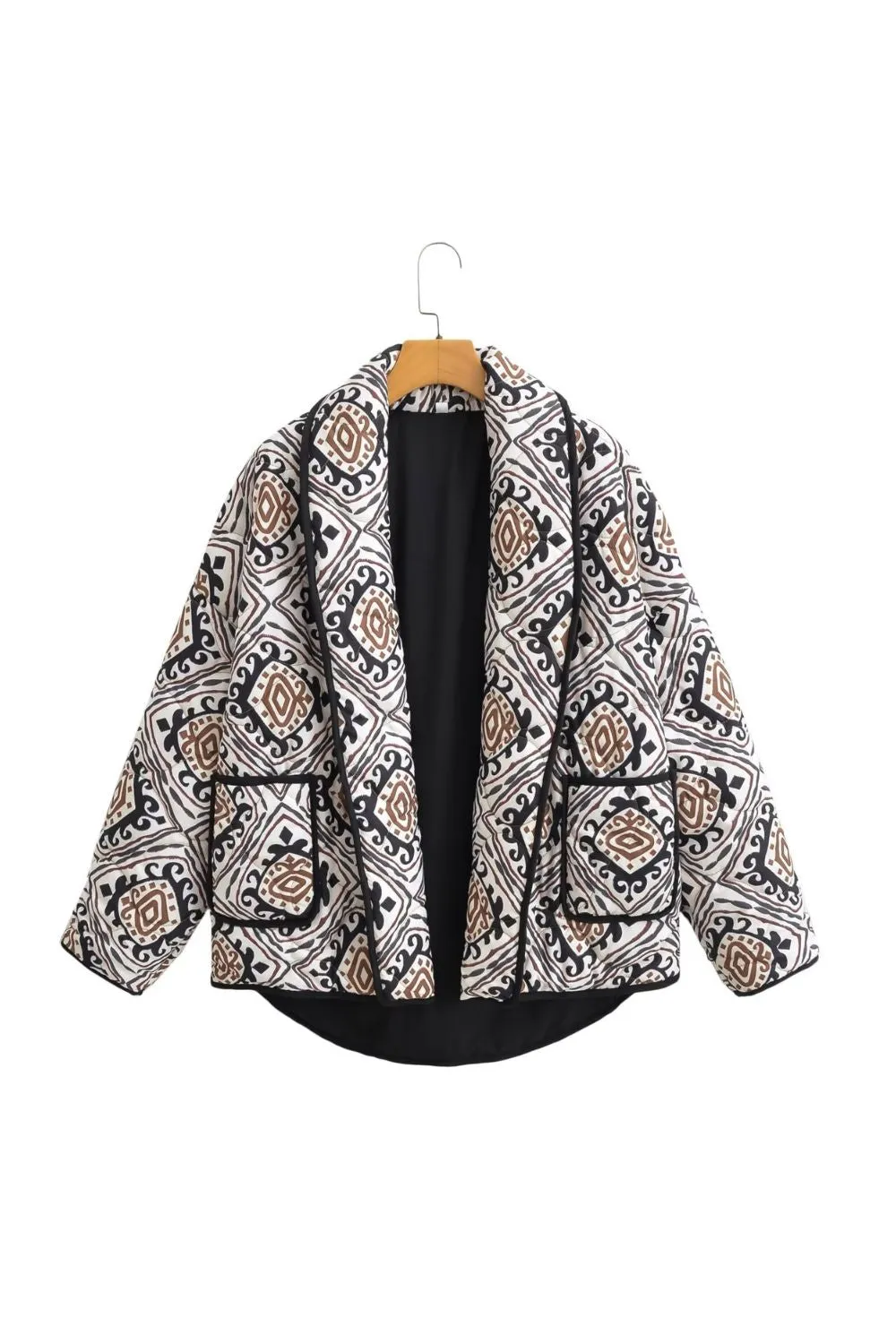 ‘ Steven’ Printed Oversized Cropped Cardigan