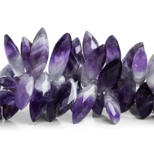19x8mm Cape Amethyst Faceted Marquises 8 inch 42 beads