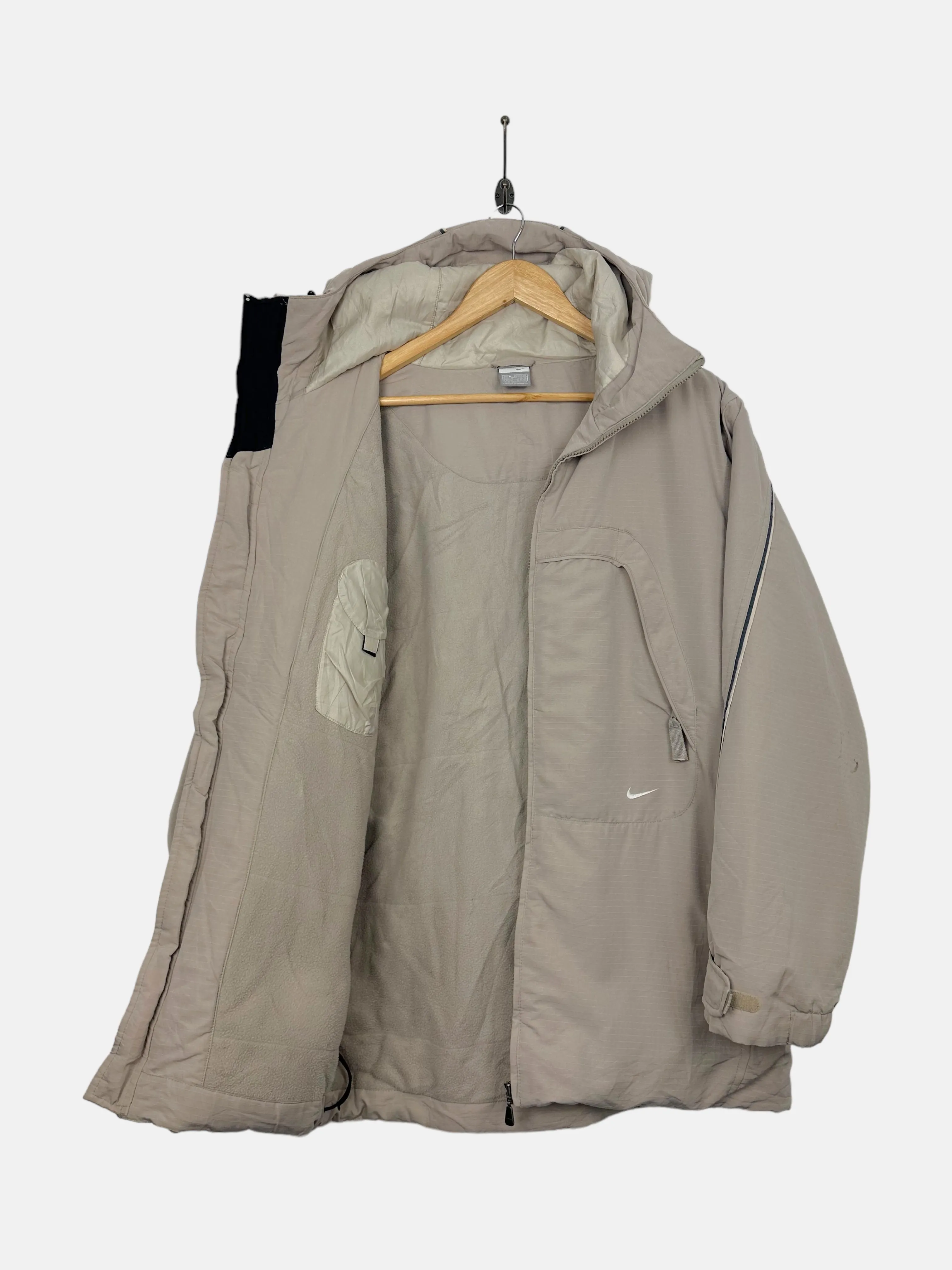 90's Nike Embroidered Vintage Fleece Lined Jacket with Hood Size L