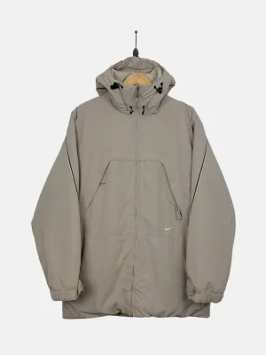 90's Nike Embroidered Vintage Fleece Lined Jacket with Hood Size L