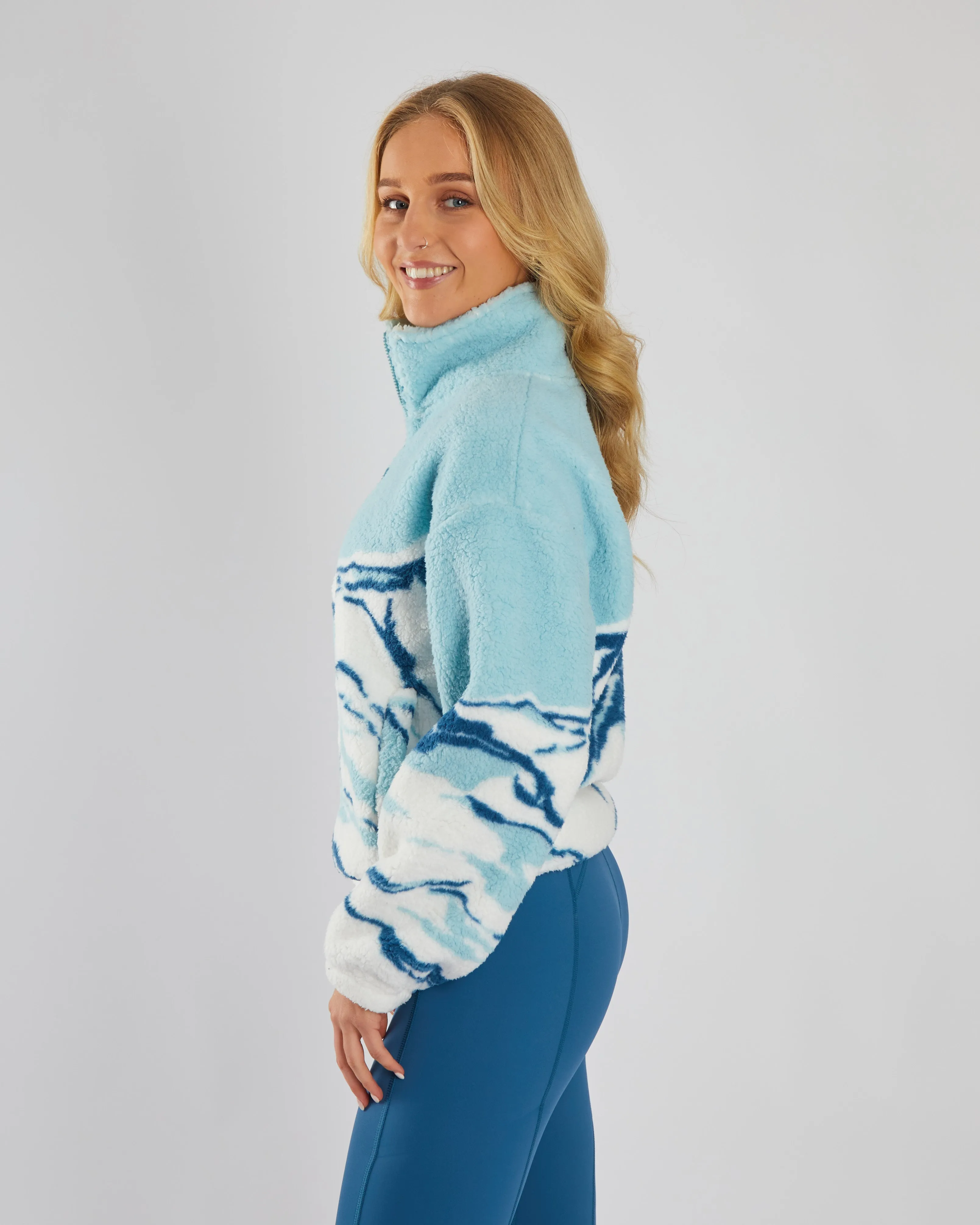 Adele Fleece Half Zip Blue Multi
