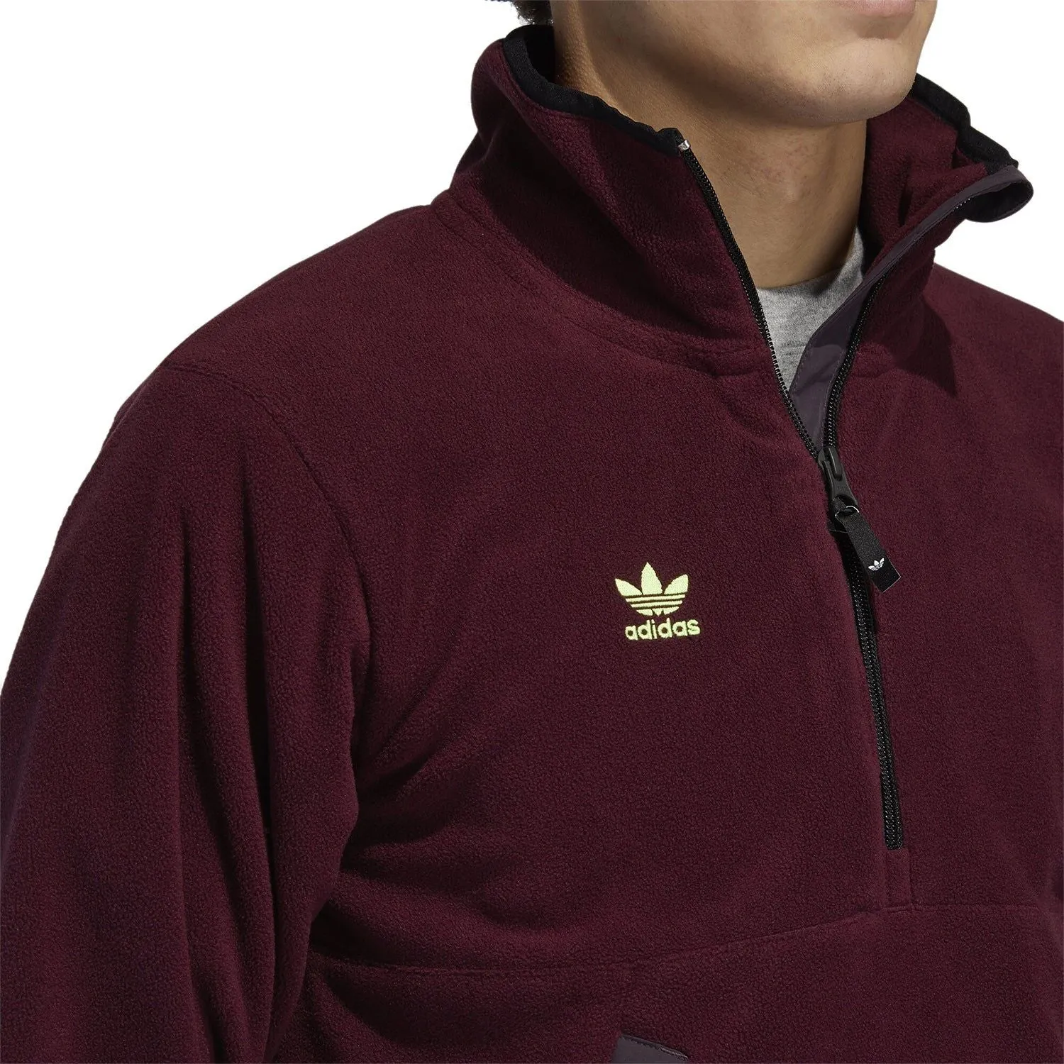 adidas Originals Polar Anorak Fleece Jacket - Burgundy
