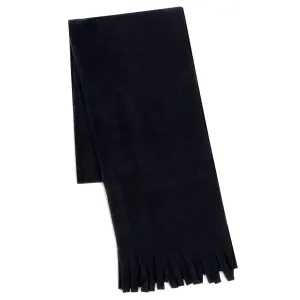 Adult Fleece Scarves 60" x 8" With Fringe - Black
