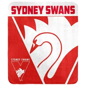 AFL Polar Fleece Blanket - Sydney Swans - 150x130cm - Throw Rug
