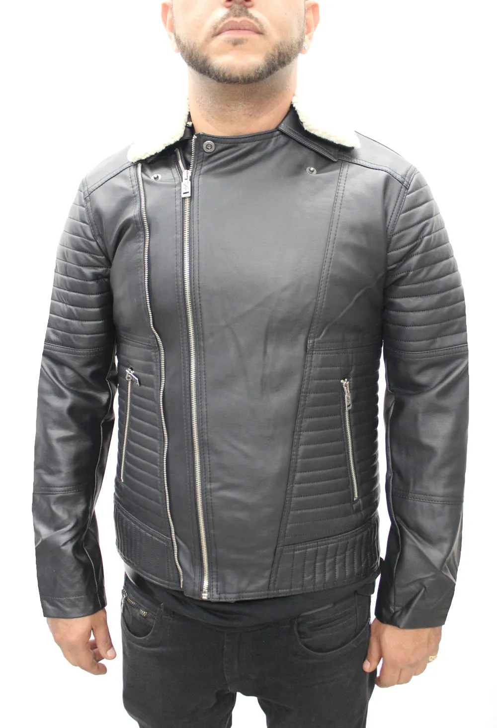 [Akito] Black Leather Jacket
