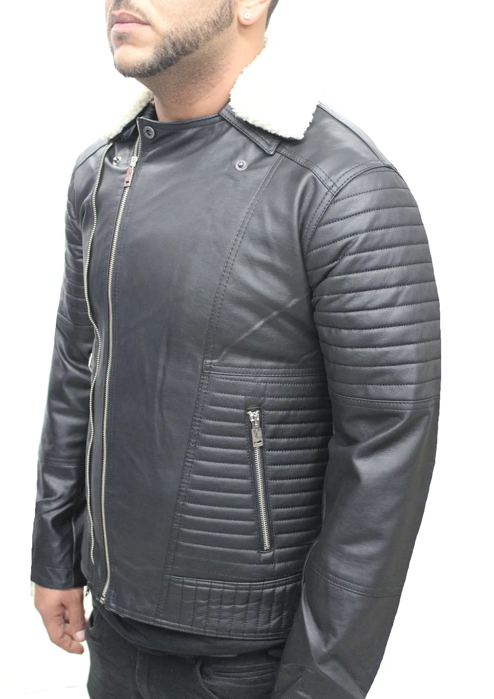 [Akito] Black Leather Jacket