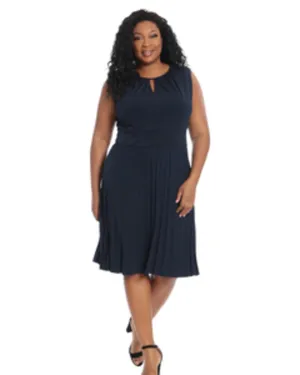 Alice Pleated Skirt Dress | Dark Navy