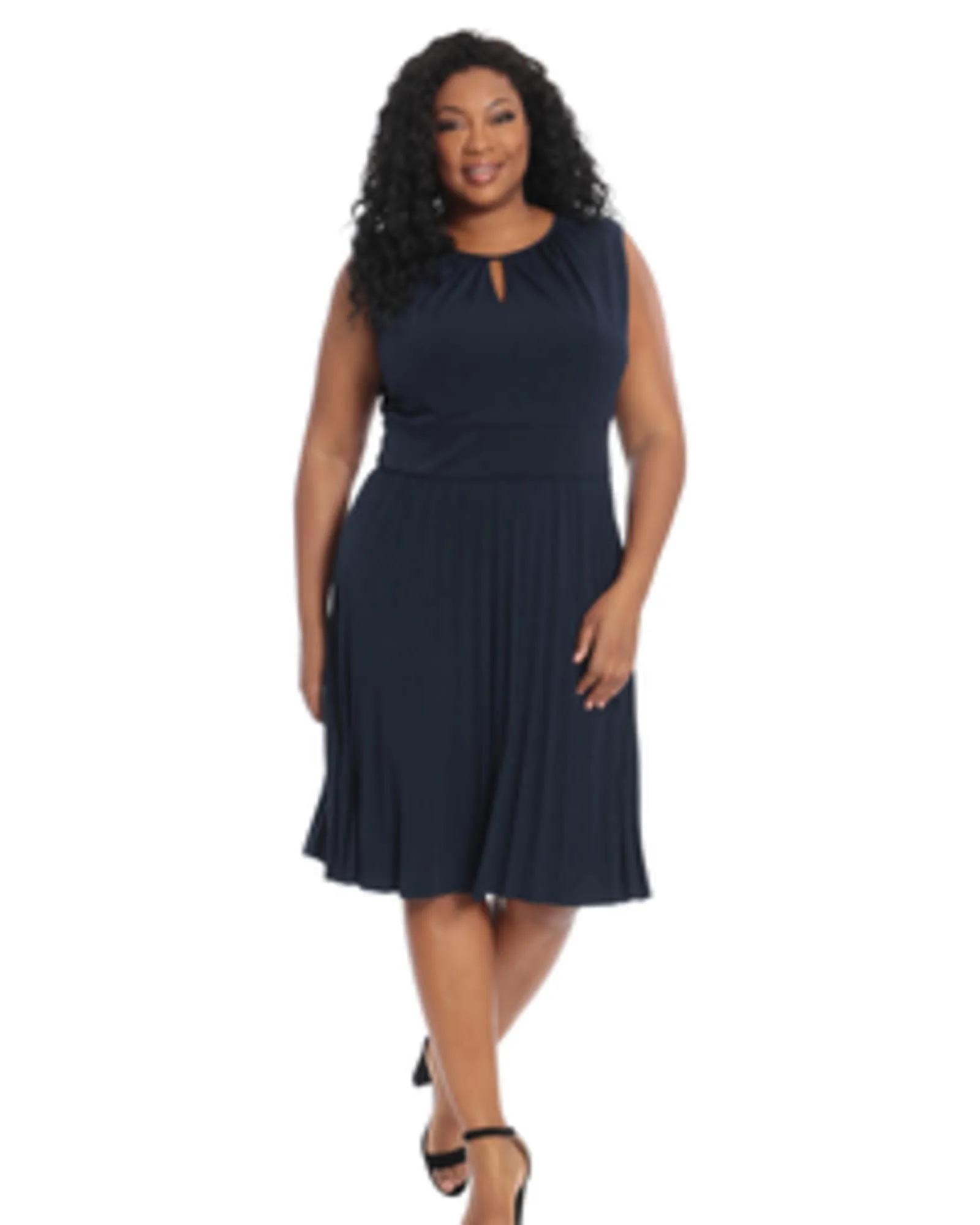 Alice Pleated Skirt Dress | Dark Navy