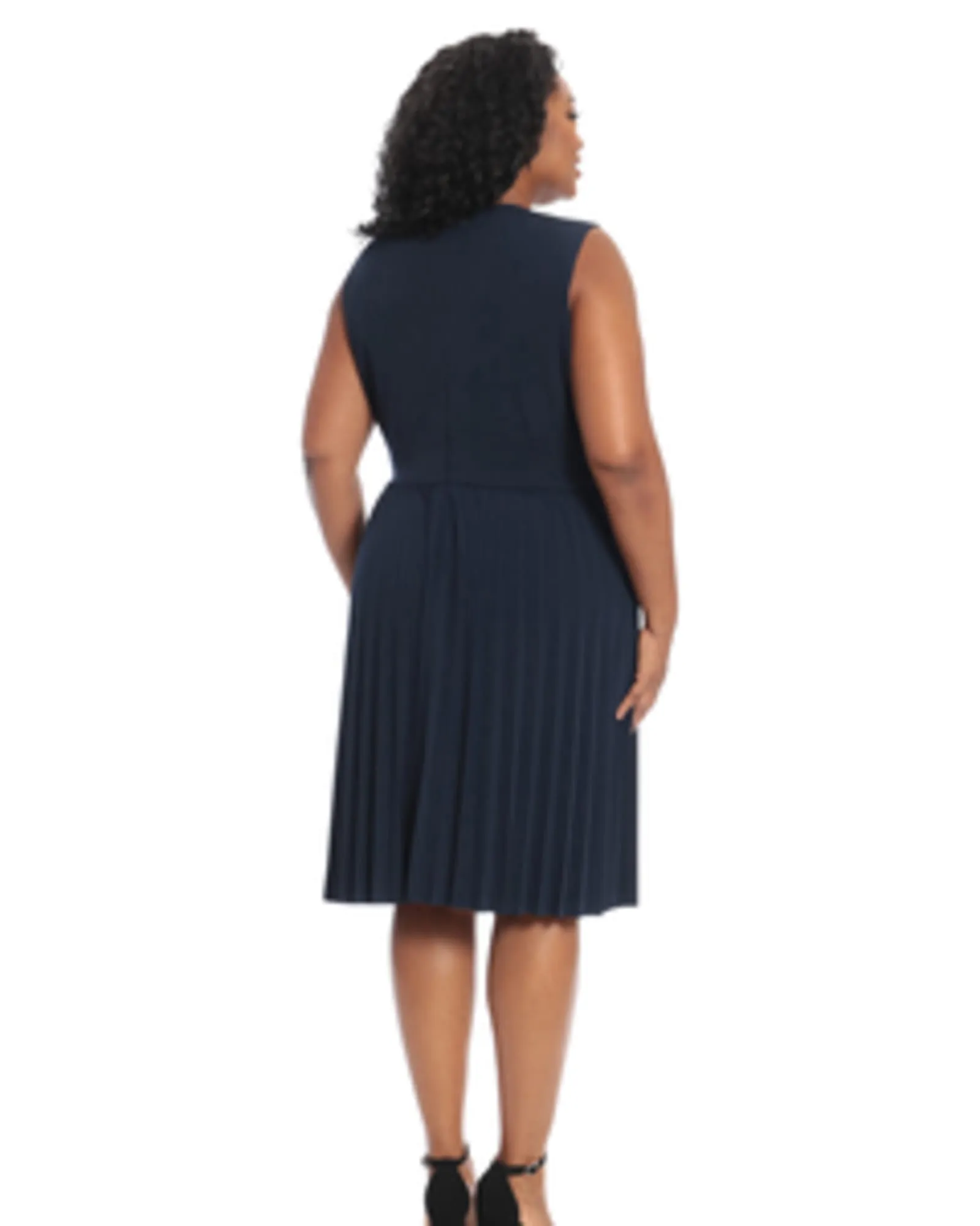 Alice Pleated Skirt Dress | Dark Navy