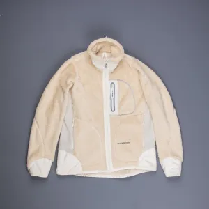 And Wander High Loft Fleece Jacket Off White