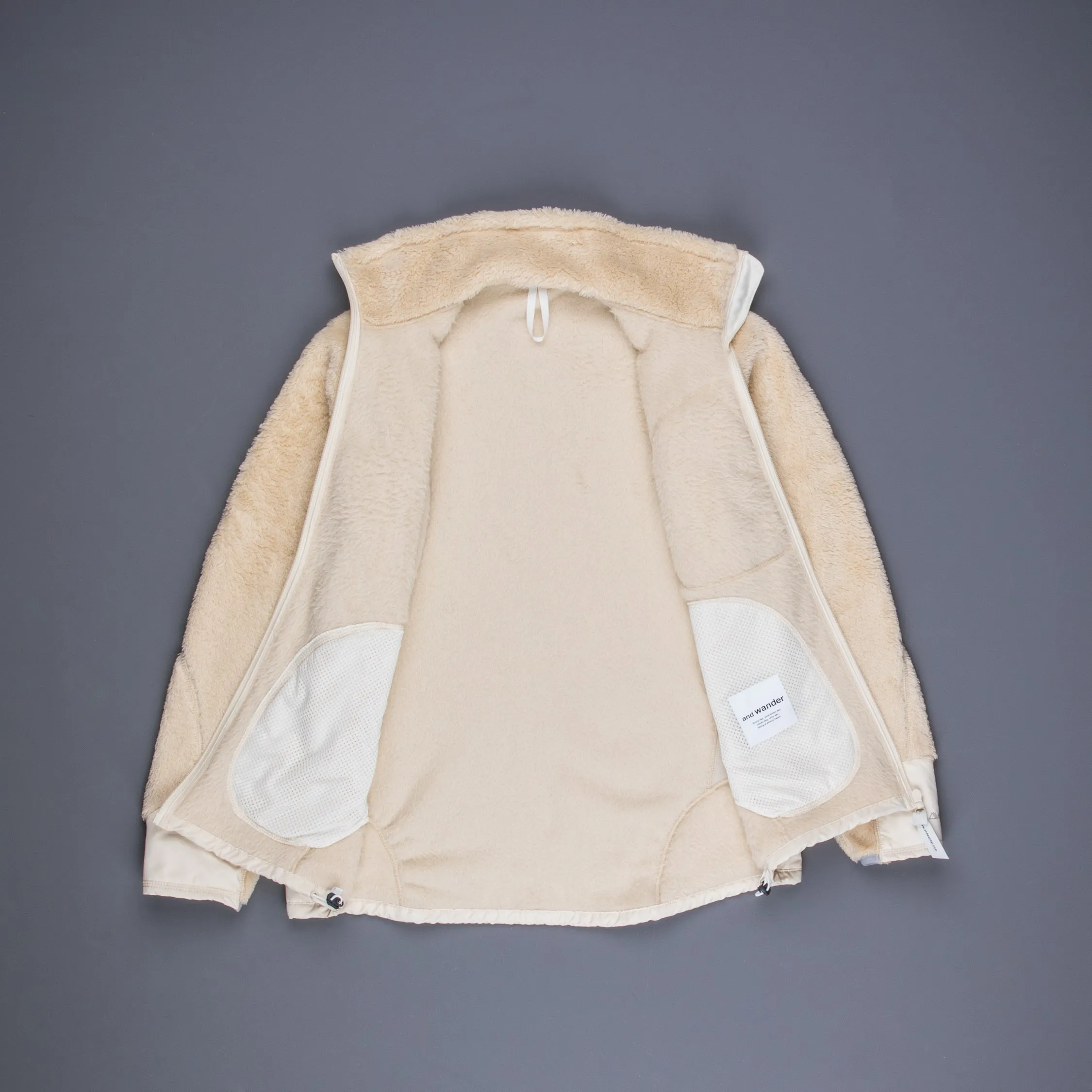 And Wander High Loft Fleece Jacket Off White