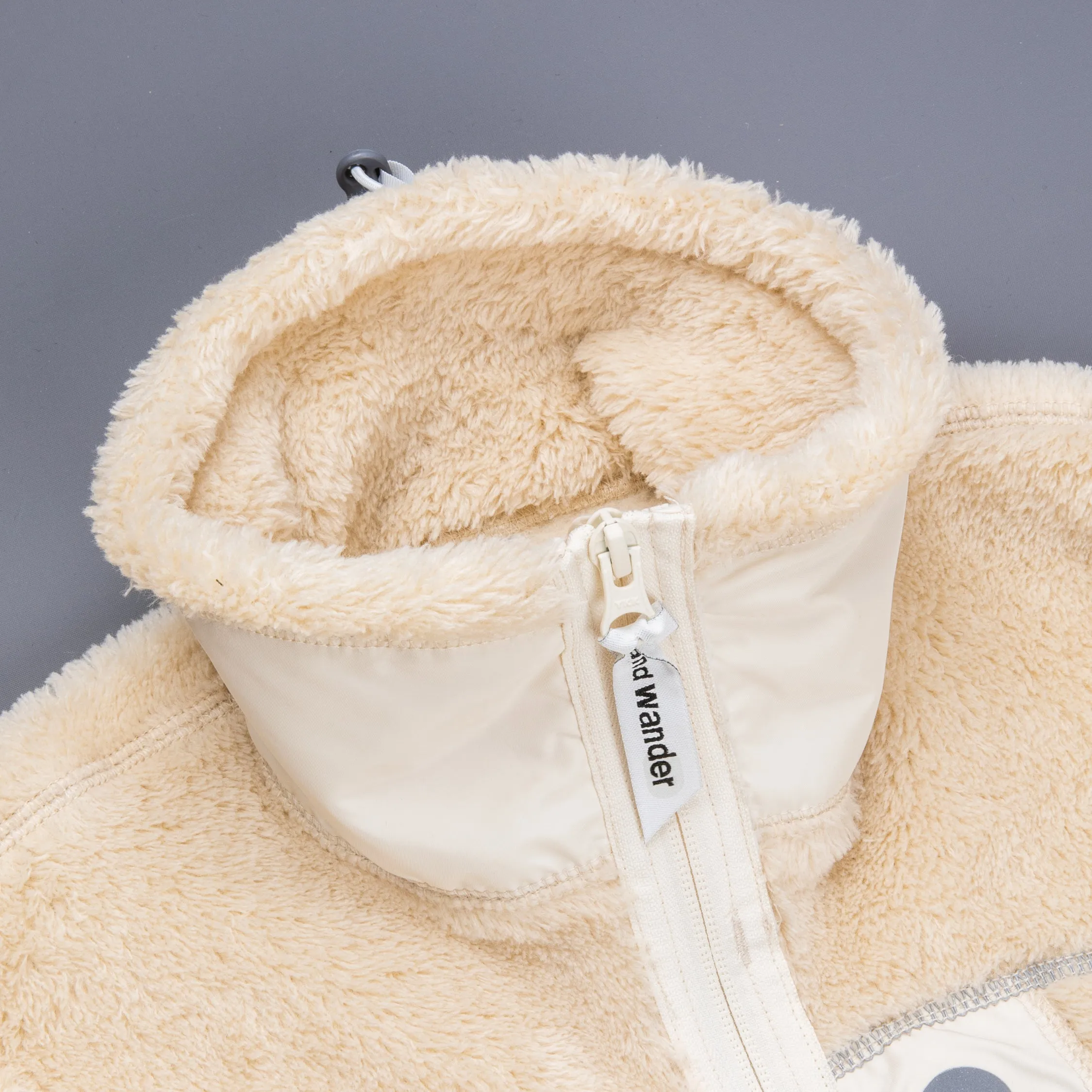 And Wander High Loft Fleece Jacket Off White