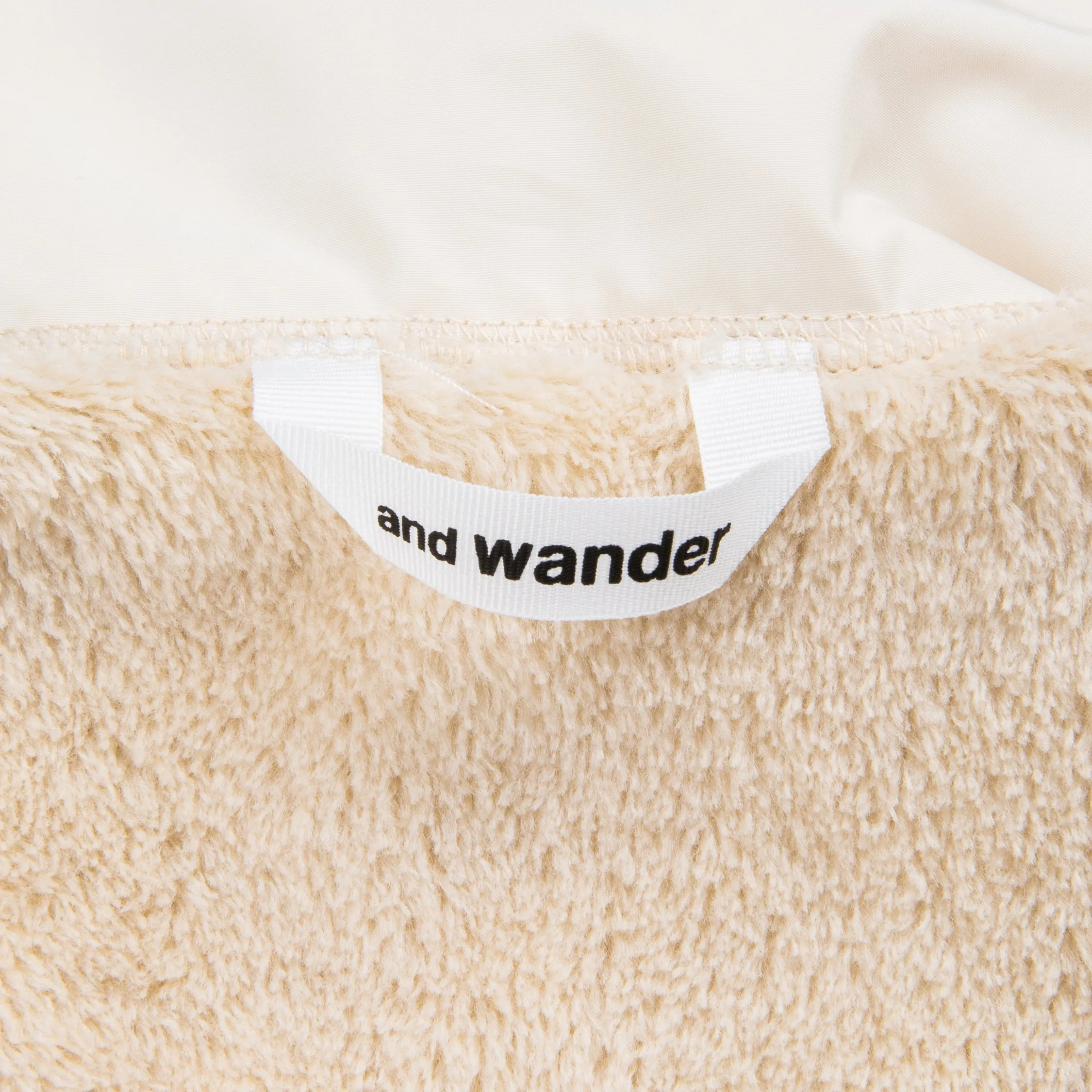 And Wander High Loft Fleece Jacket Off White