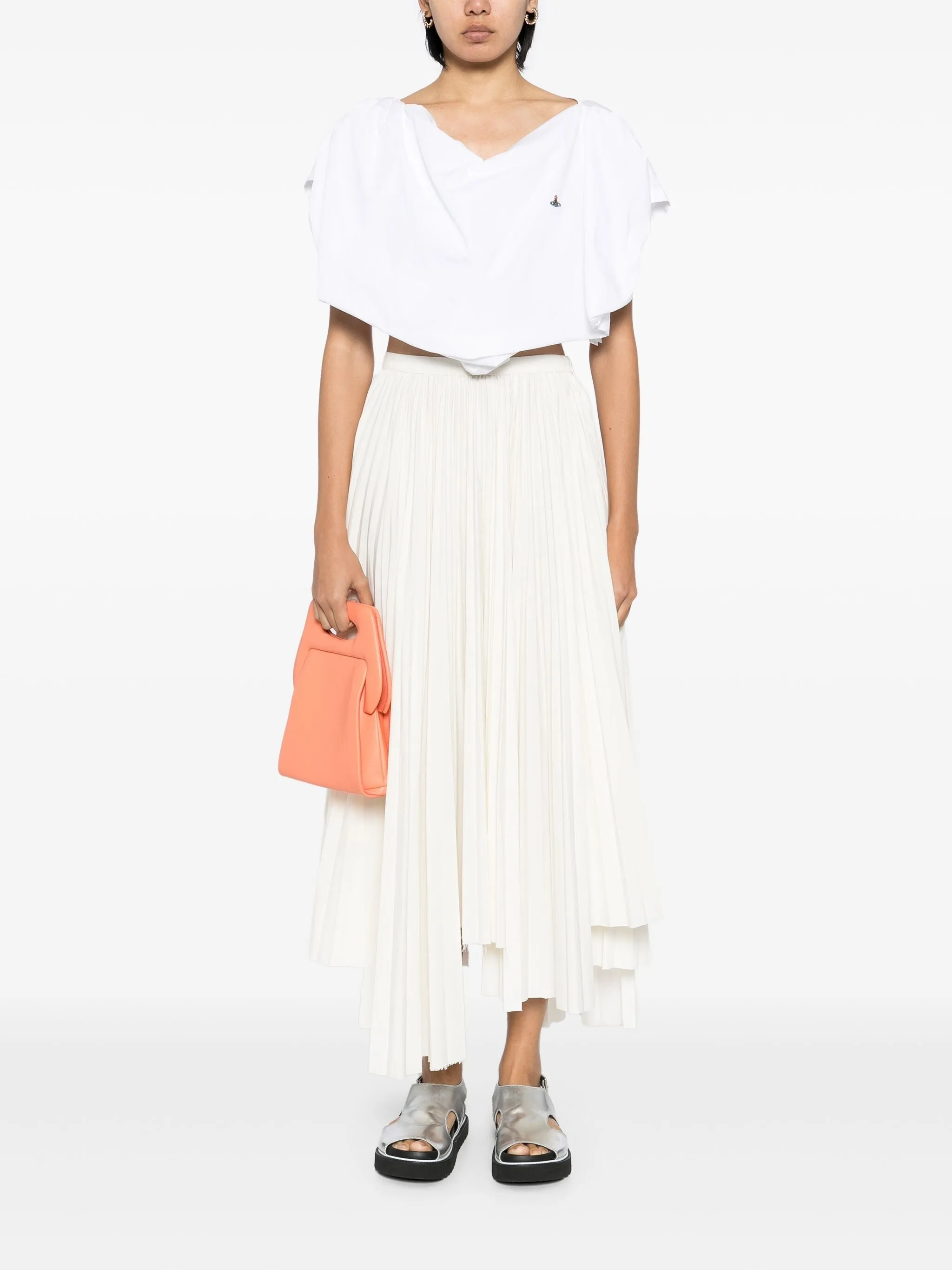 ASYMMETRIC PLEATED SKIRT