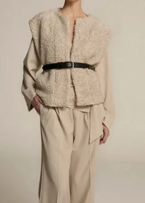 AYAKA'CL TEDDY WAISTCOAT | SAND