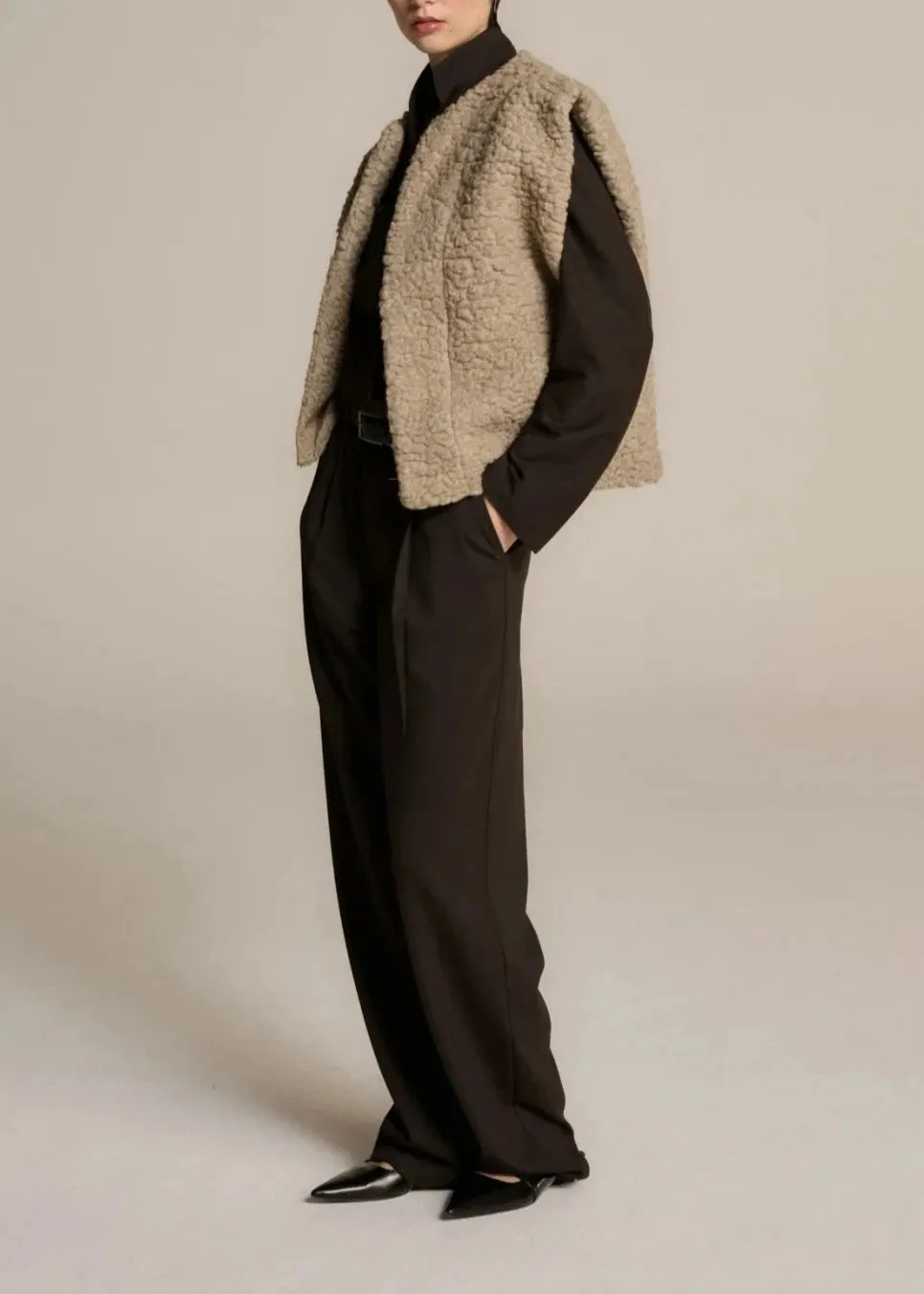 AYAKA'CL TEDDY WAISTCOAT | SAND