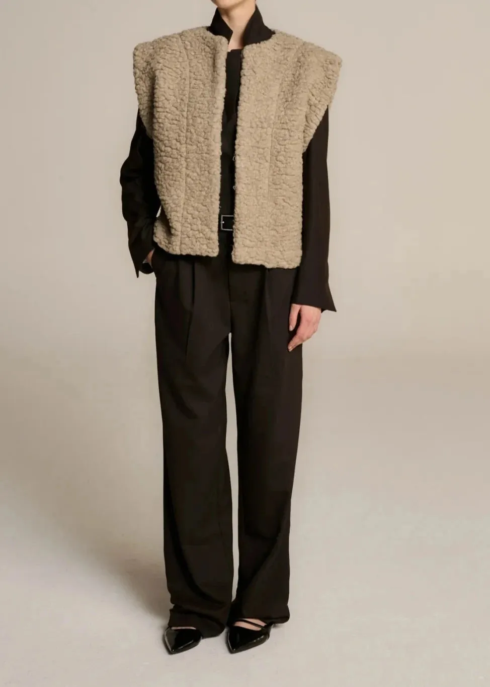 AYAKA'CL TEDDY WAISTCOAT | SAND