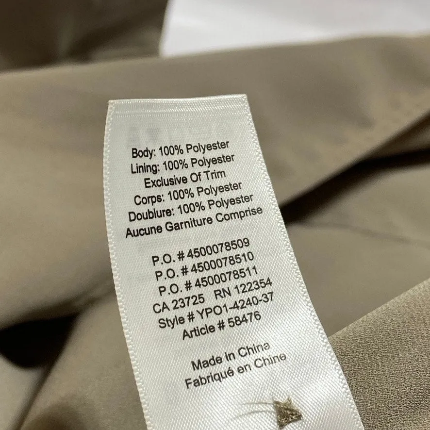 BABATON Women's Beige Open-Front Flowy Modern Belted Trench Coat SZ XXS