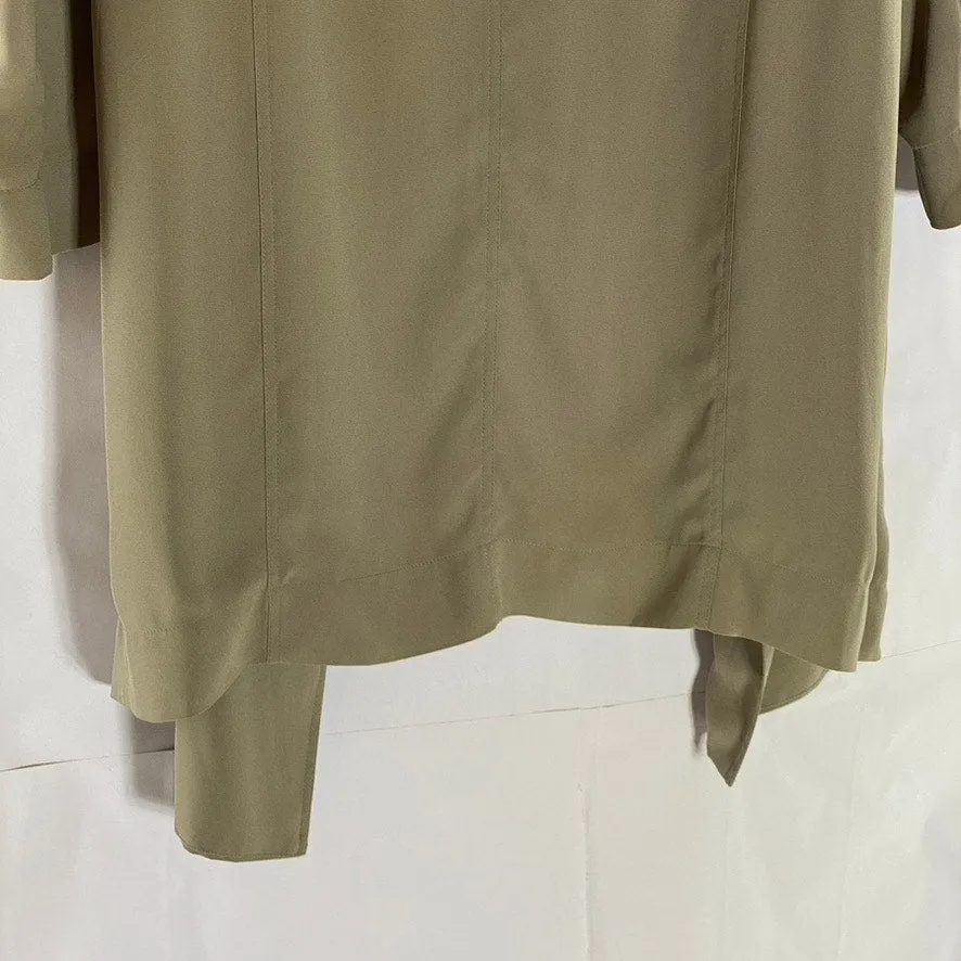 BABATON Women's Beige Open-Front Flowy Modern Belted Trench Coat SZ XXS
