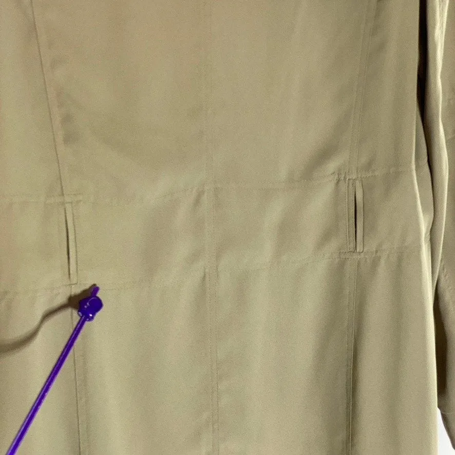 BABATON Women's Beige Open-Front Flowy Modern Belted Trench Coat SZ XXS