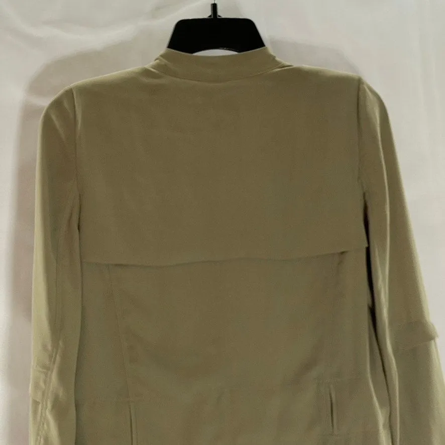 BABATON Women's Beige Open-Front Flowy Modern Belted Trench Coat SZ XXS