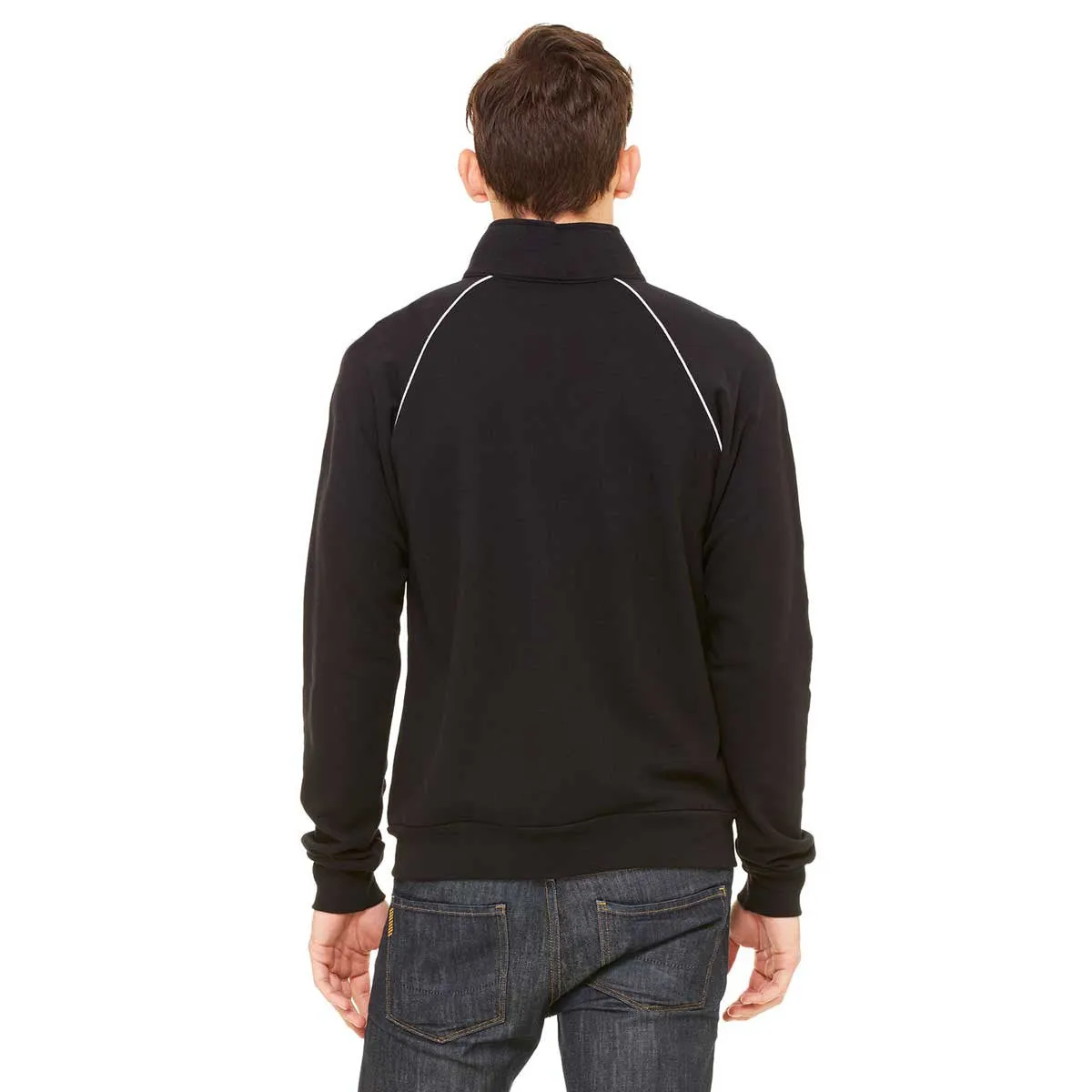 Bella   Canvas Men's Black/White Piped Fleece Jacket