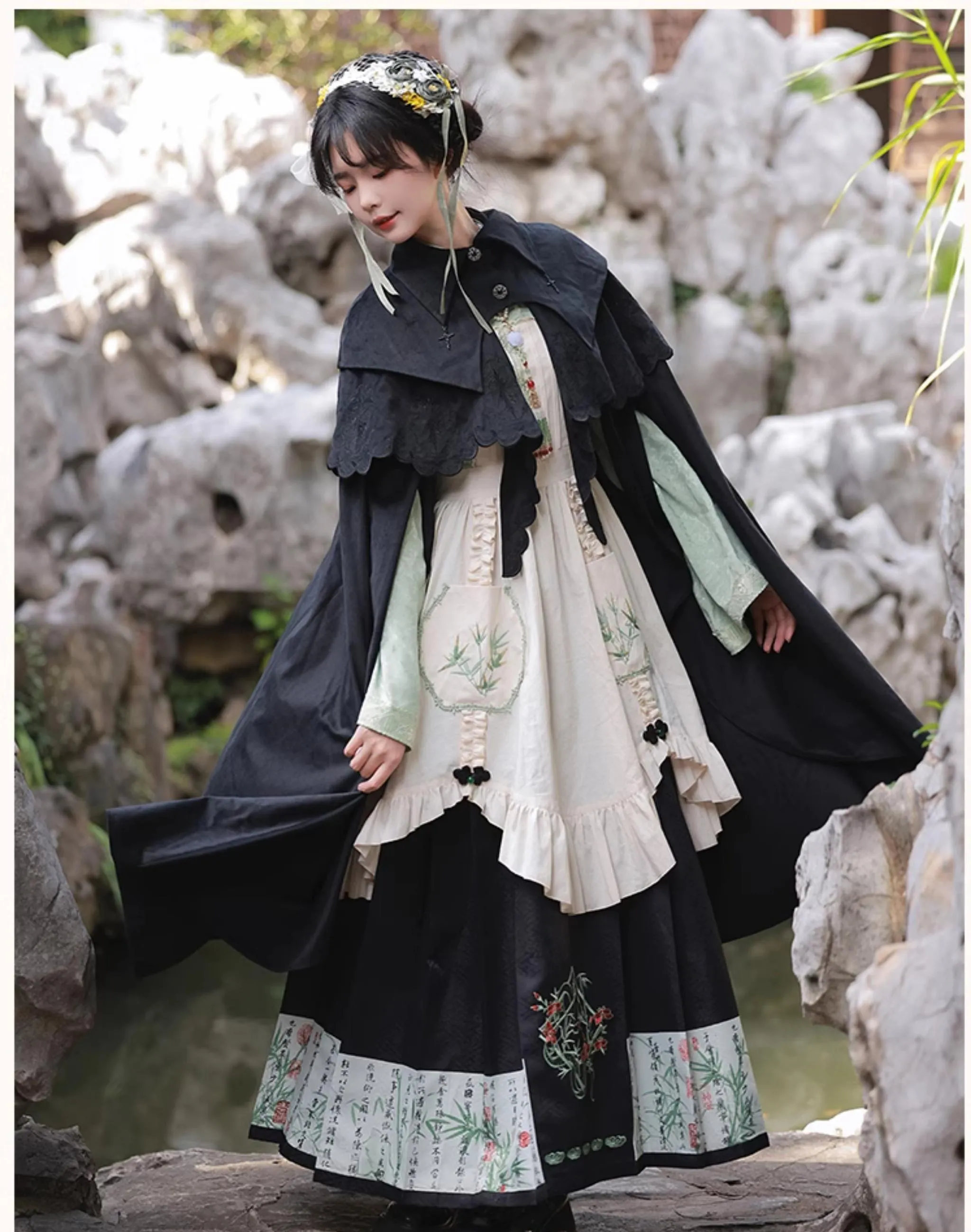 (BFM)With Puji~Gothic Lolita Cape Set~Pilgrim Detachable Cloak