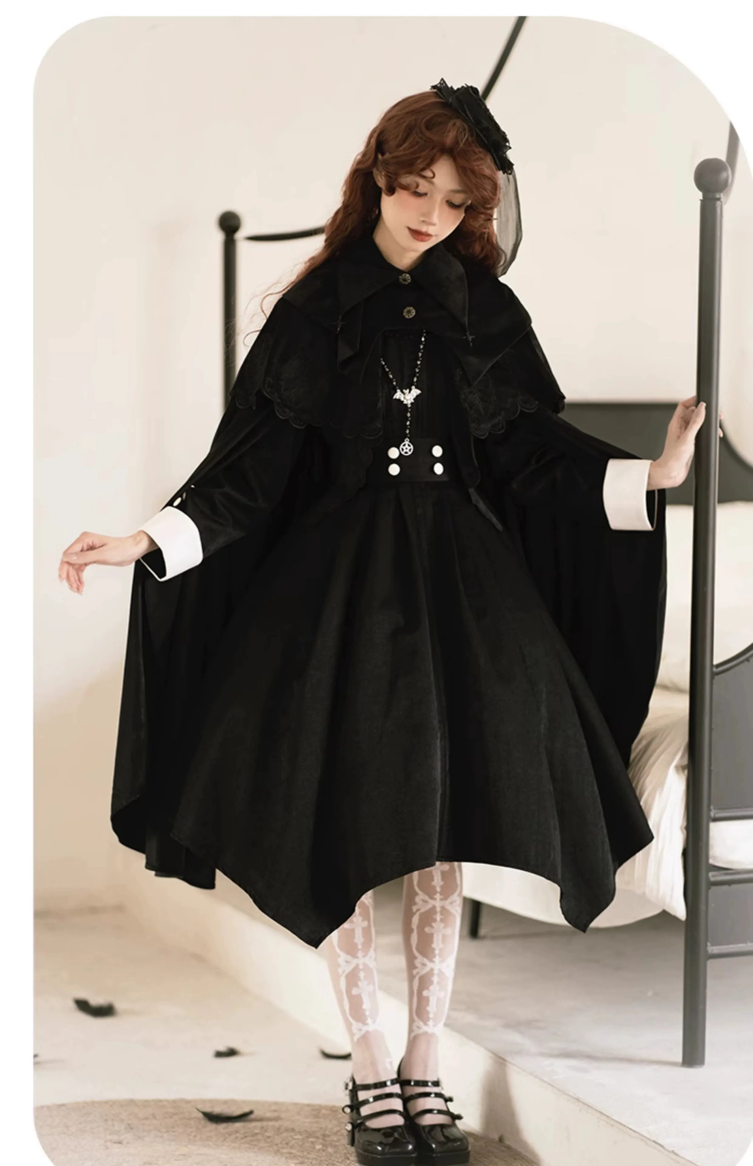 (BFM)With Puji~Gothic Lolita Cape Set~Pilgrim Detachable Cloak