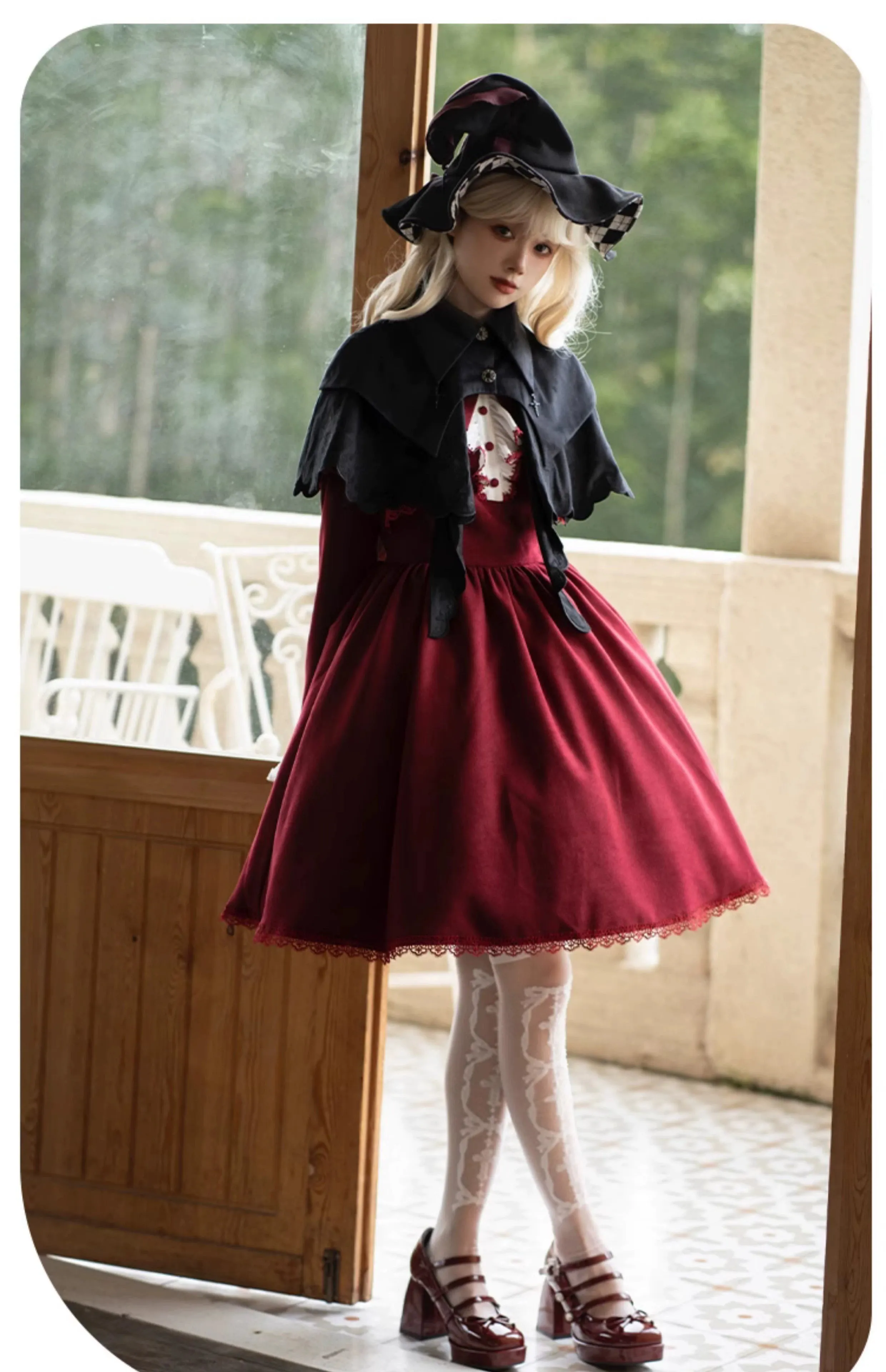 (BFM)With Puji~Gothic Lolita Cape Set~Pilgrim Detachable Cloak
