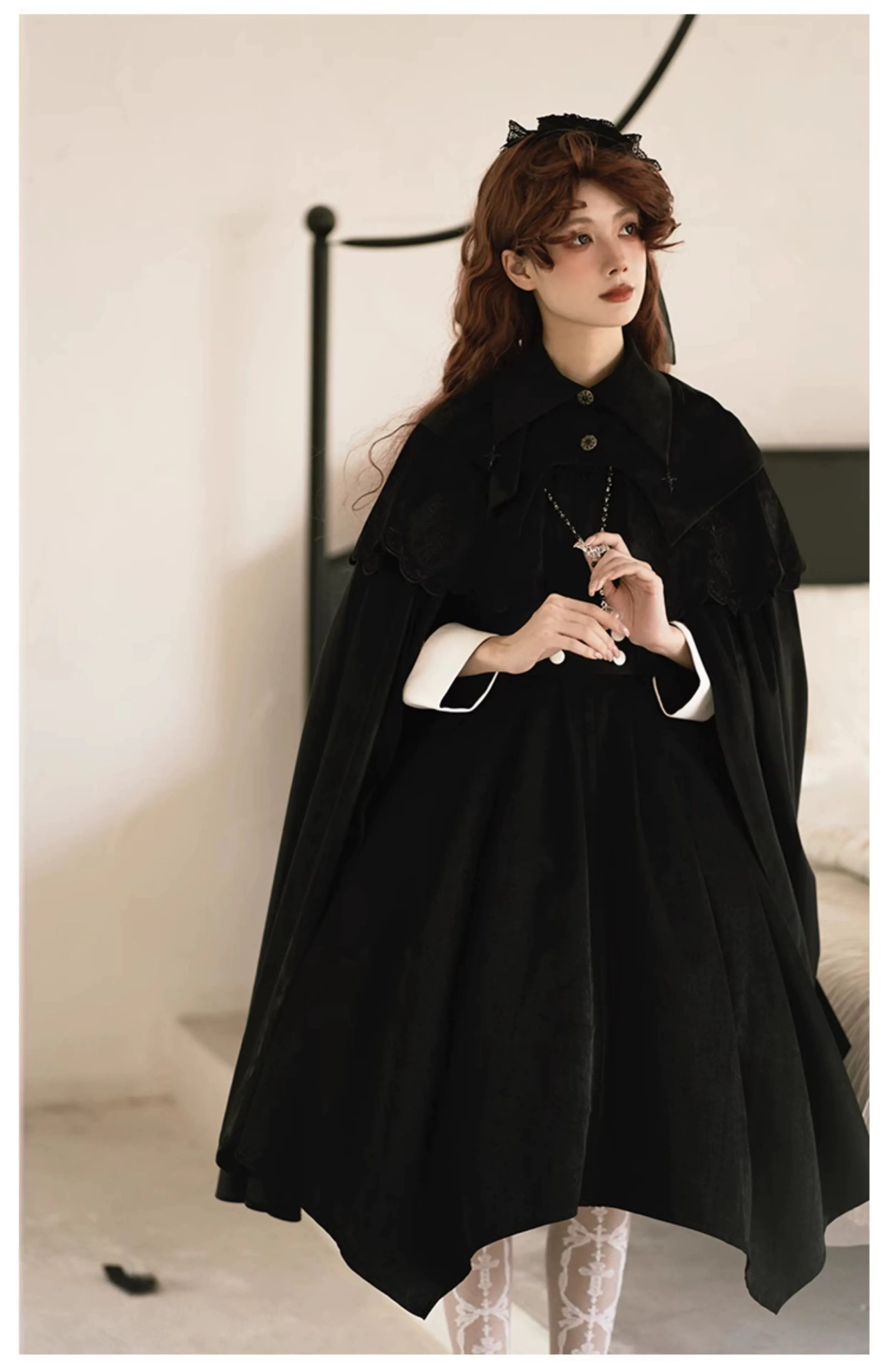 (BFM)With Puji~Gothic Lolita Cape Set~Pilgrim Detachable Cloak