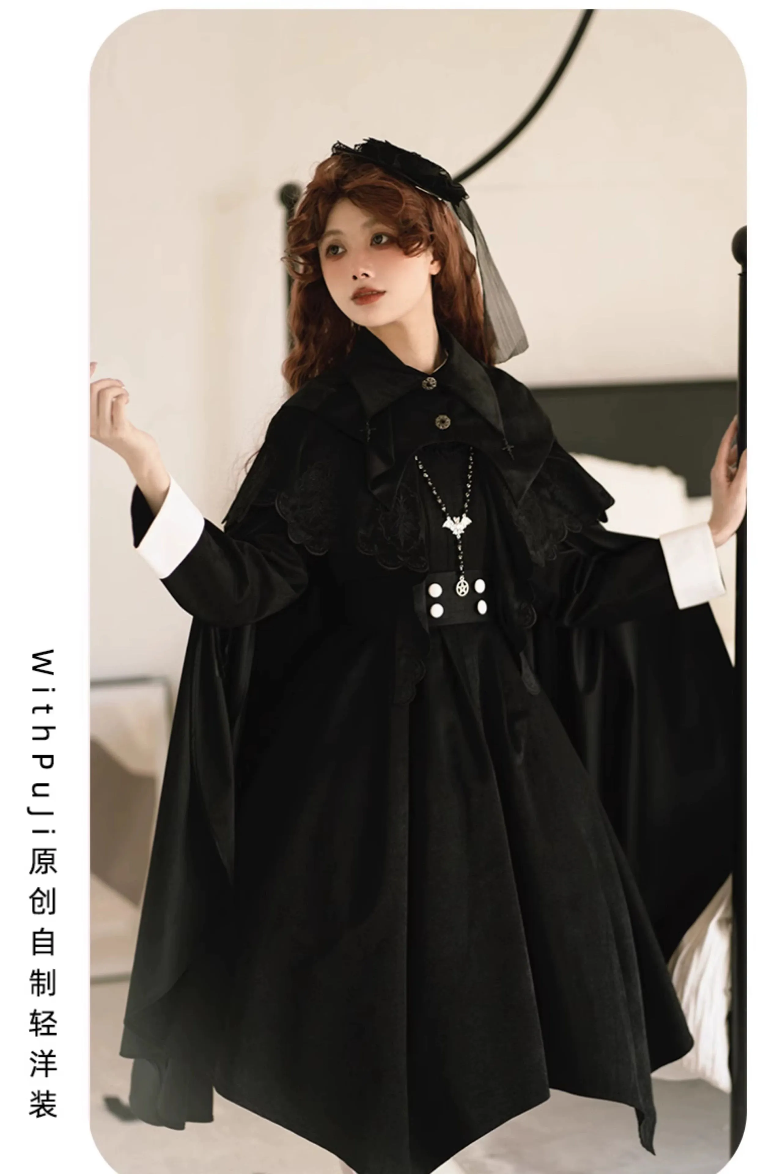 (BFM)With Puji~Gothic Lolita Cape Set~Pilgrim Detachable Cloak