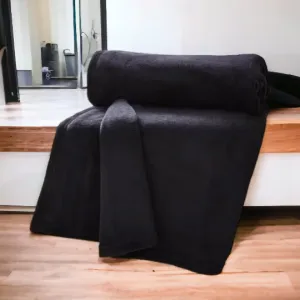 Black Soft Fleece Throw 130 x 170cm
