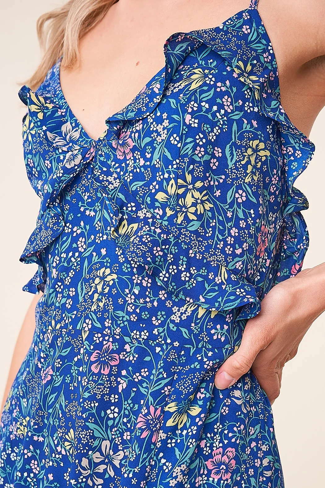 Blossoming Floral Open Back Maxi Dress