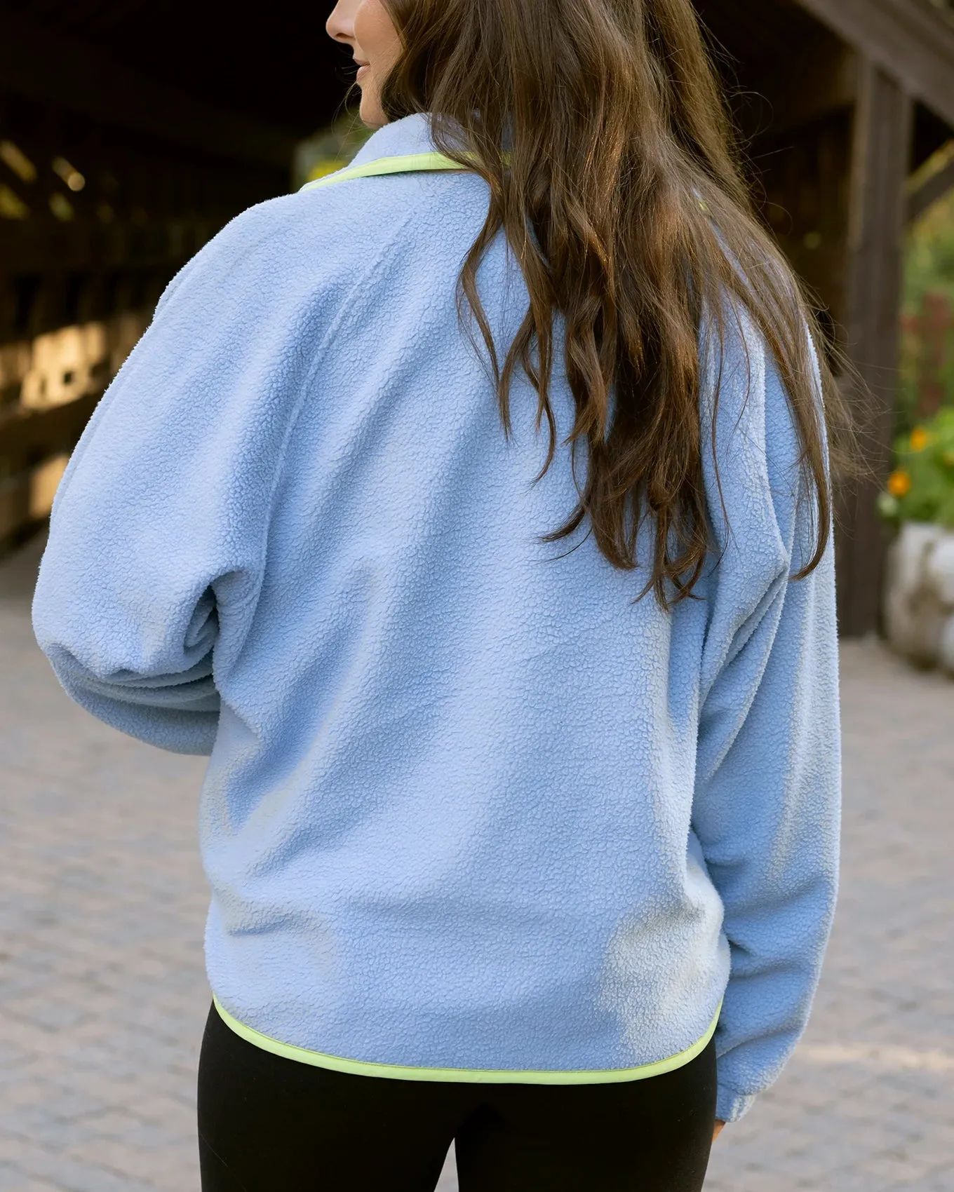 Blue/Blush Colorblock Fleece Jacket