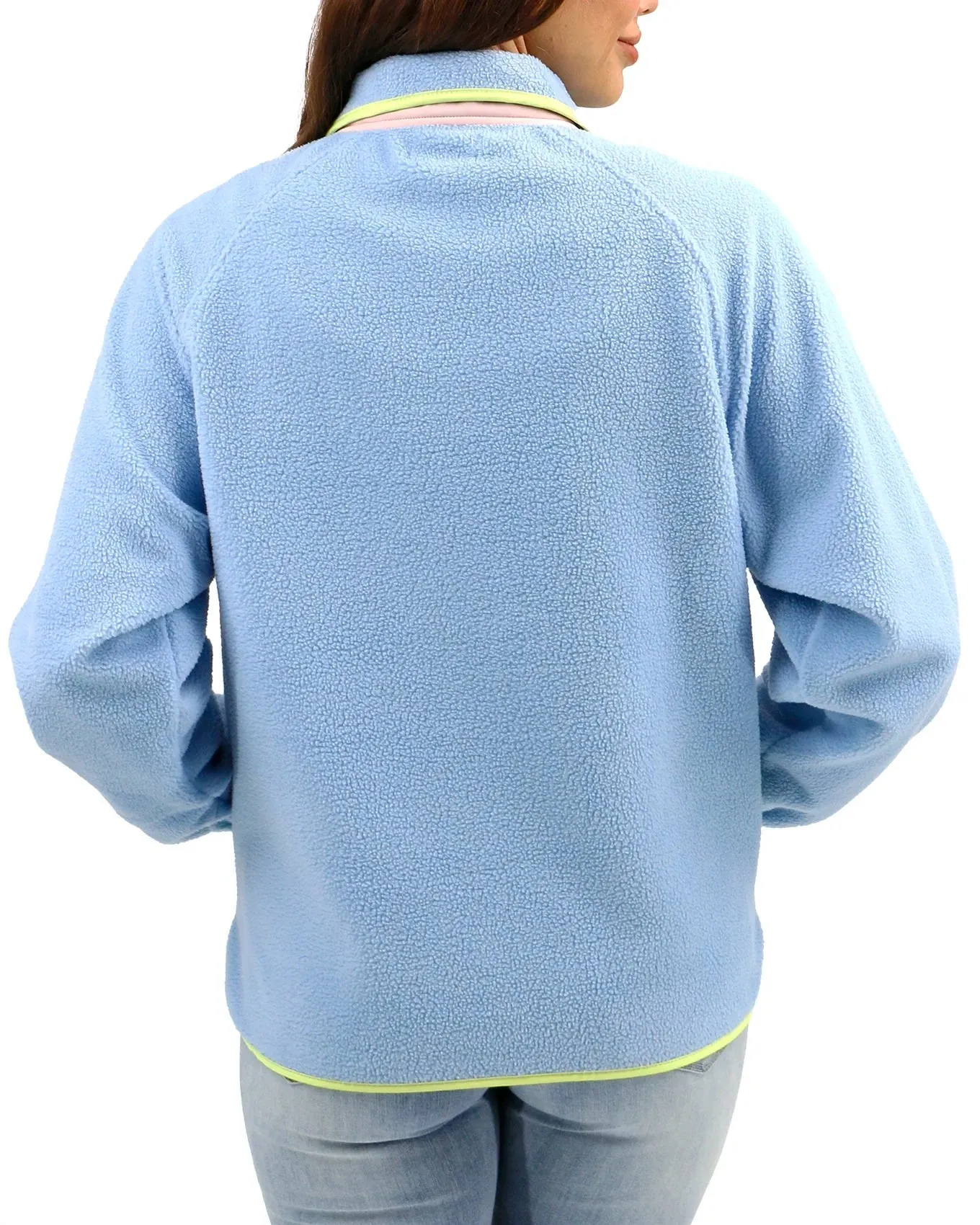 Blue/Blush Colorblock Fleece Jacket