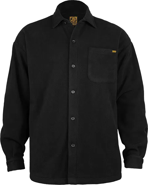 Bones Wheels Black And Gold Buttonup Fleece Jacket X-SMALL Black