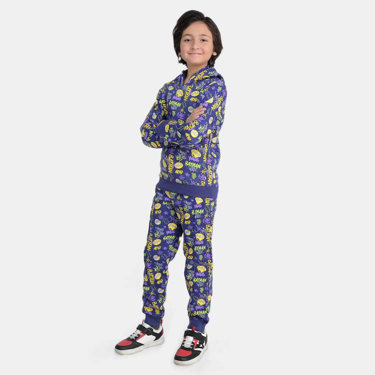 Boys Fleece 2 Piece Suit Character - Navy Blue