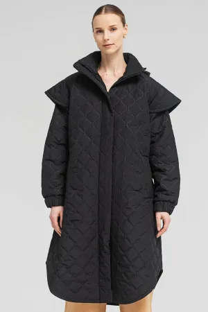 BRGN 15052P 095 New Black Quilted Tyfon Waterproof Coat