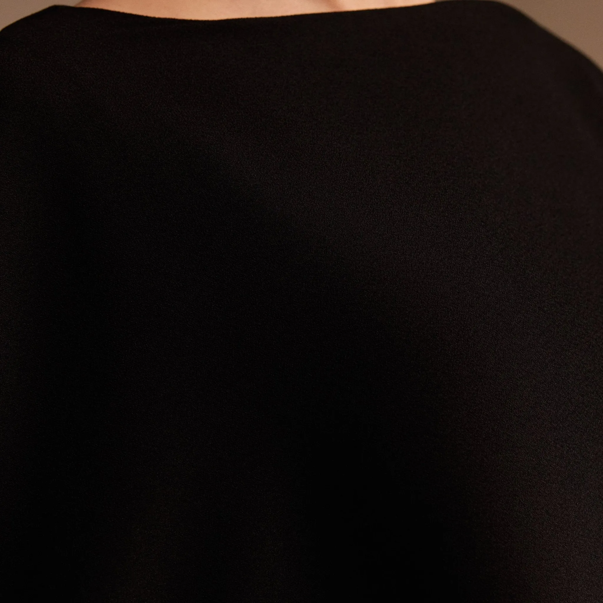 Cape-sleeve Crepe Maxi Dress