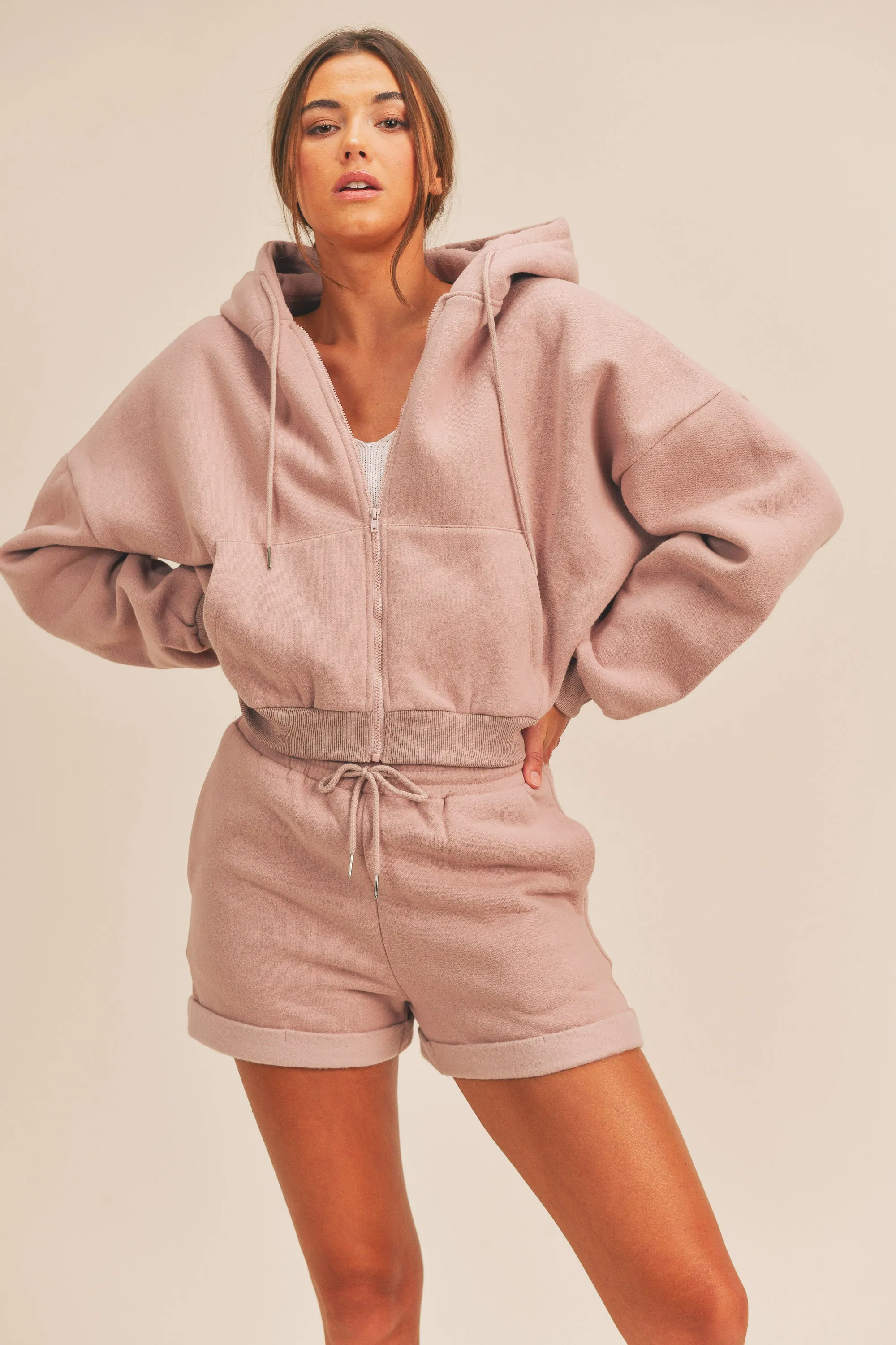 CARMEN OVERSIZED ZIPUP JACKET AND SHORT SET