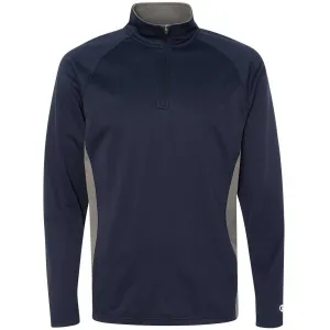 Champion Men's Navy/Stone Grey Performance 5.4-Ounce Colorblock Quarter-Zip Jacket