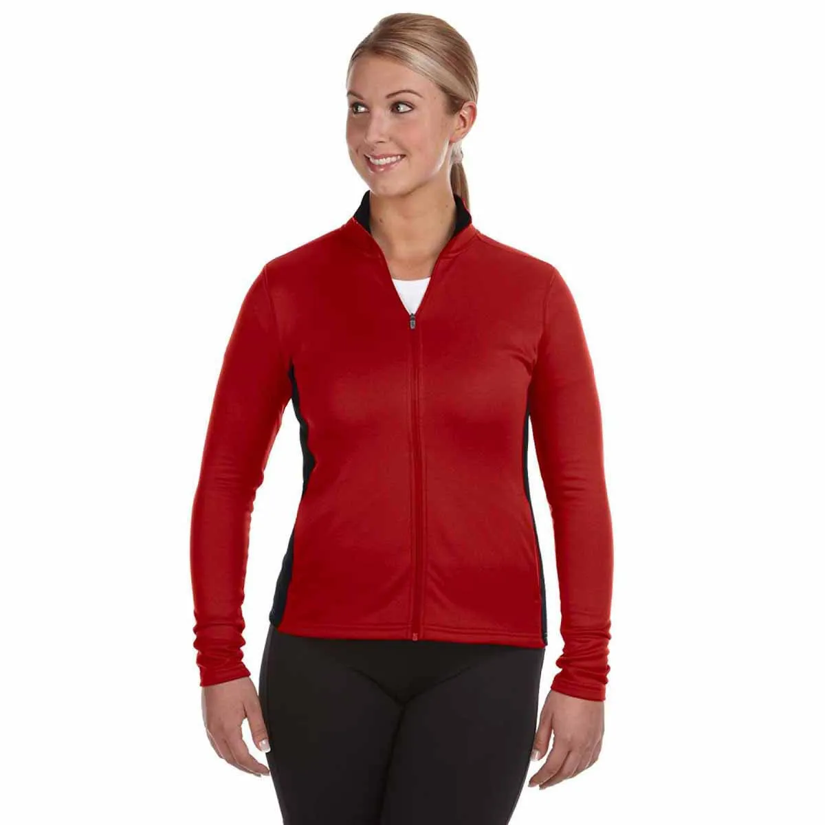 Champion Women's Scarlet/Black Performance 5.4-Ounce Colorblock Full-Zip Jacket