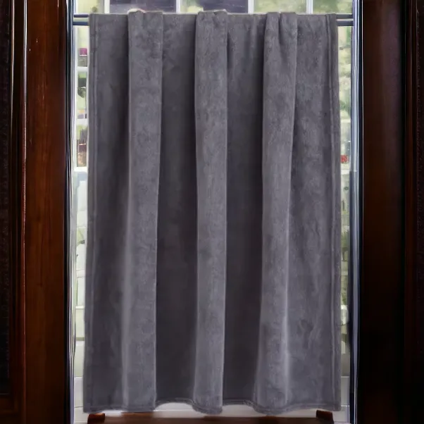 Charcoal Grey Soft Fleece Throw 125 X 150cm