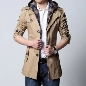 Classic Trench Jacket with Removable Hood