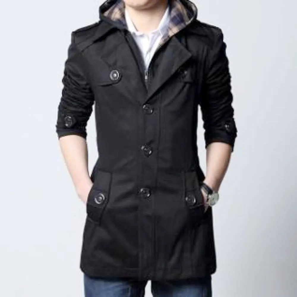 Classic Trench Jacket with Removable Hood