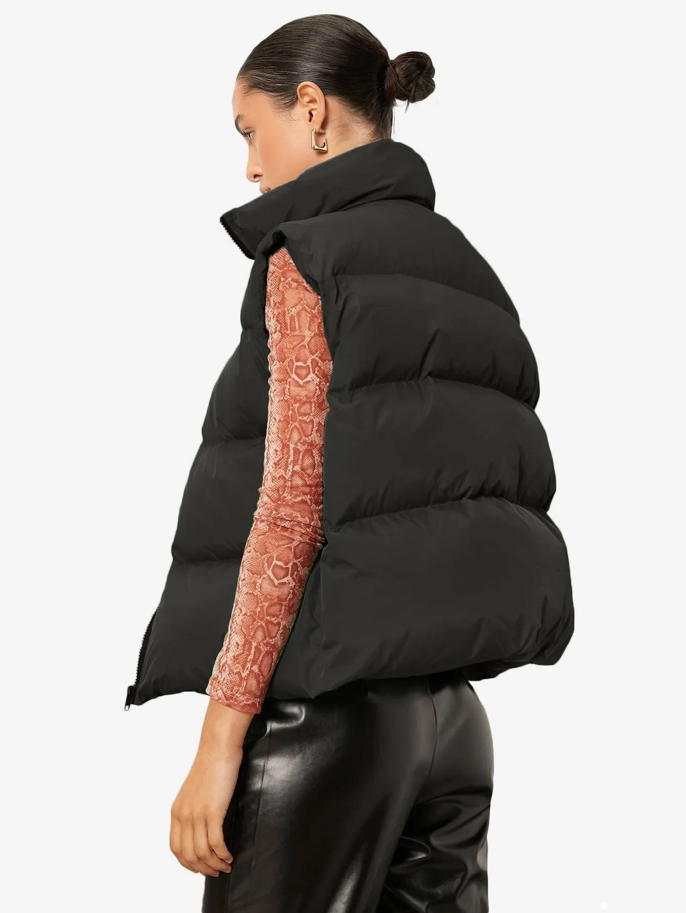 Comfy Zip Front Vest Puffer Coat