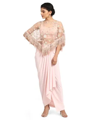 Constellation Embroidered Cape- Blush