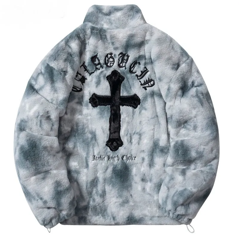 Cross Fleece fluffy Jacket ( Unisex )