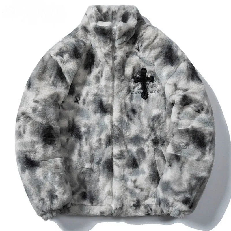 Cross Fleece fluffy Jacket ( Unisex )