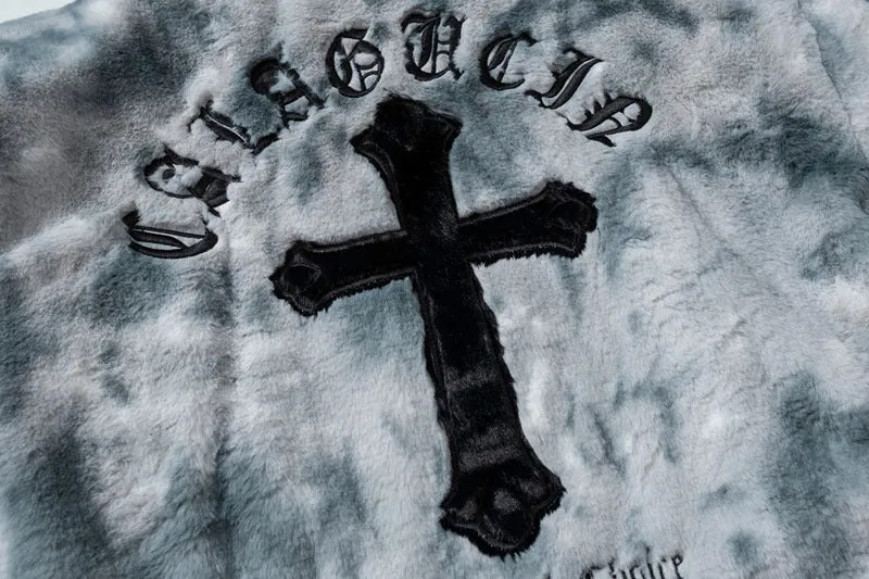Cross Fleece fluffy Jacket ( Unisex )